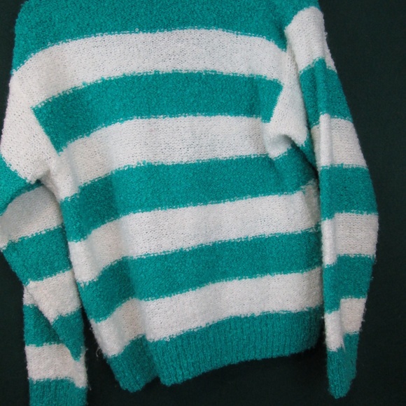 Vintage 1980's Tamaron Aqua Striped Pullover - Picture 7 of 7